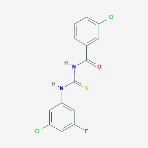 molecular formula C14H9Cl2FN2OS B8565084 3-Chloro-N-((3-Chloro-5-Fluorophenyl)Carbamothioyl)Benzamide 