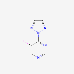 molecular formula C6H4IN5 B8565099 5-iodo-4-(2H-1,2,3-triazol-2-yl)pyrimidine 