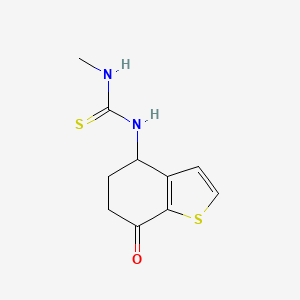 molecular formula C10H12N2OS2 B8565157 N-Methyl-N'-(7-oxo-4,5,6,7-tetrahydro-1-benzothiophen-4-yl)thiourea CAS No. 64607-79-0