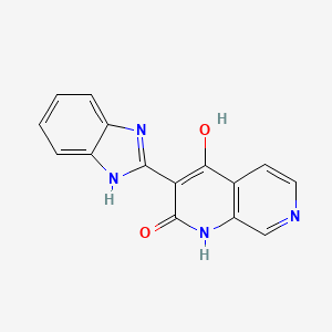 molecular formula C15H10N4O2 B8565160 3-(1H-benzo[d]imidazol-2-yl)-4-hydroxy-1,7-naphthyridin-2(1H)-one CAS No. 402948-06-5