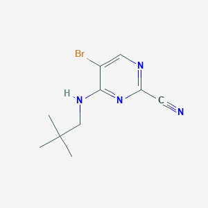 molecular formula C10H13BrN4 B8565283 5-Bromo-4-(neopentylamino)pyrimidine-2-carbonitrile 