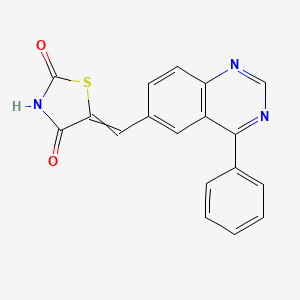 molecular formula C18H11N3O2S B8565291 5-[(4-Phenylquinazolin-6-yl)methylidene]-1,3-thiazolidine-2,4-dione CAS No. 648449-83-6