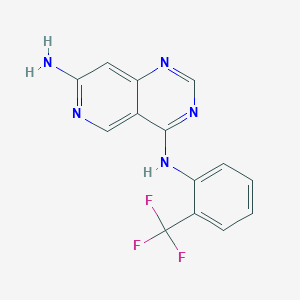 molecular formula C14H10F3N5 B8565479 4-N-[2-(trifluoromethyl)phenyl]pyrido[4,3-d]pyrimidine-4,7-diamine 