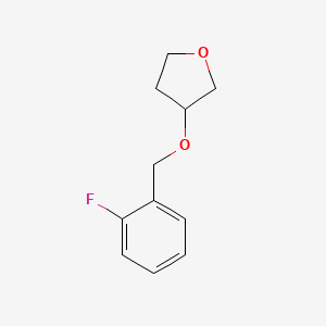 molecular formula C11H13FO2 B8565596 3-[(2-Fluorophenyl)methoxy]oxolane 