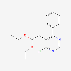 molecular formula C16H19ClN2O2 B8565610 4-Chloro-5-(2,2-diethoxyethyl)-6-phenylpyrimidine 