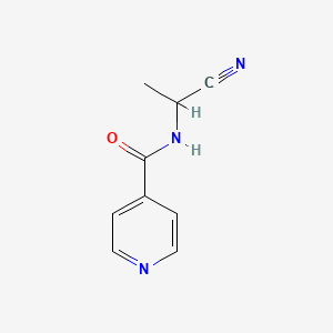 molecular formula C9H9N3O B8565620 N-(1-Cyanoethyl)isonicotinamide 