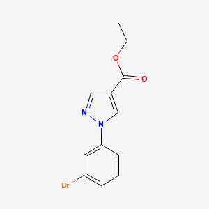 molecular formula C12H11BrN2O2 B8565622 1-(3-bromo-phenyl)-1H-pyrazole-4-carboxylic acid ethyl ester 