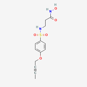 molecular formula C13H16N2O5S B8565657 3-[4-(2-Butynyloxy)phenylsulfonylamino]propanehydroximic acid CAS No. 287096-59-7