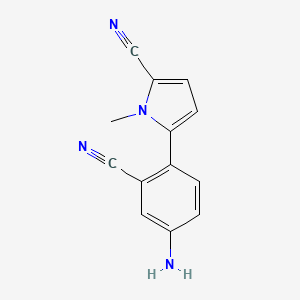 molecular formula C13H10N4 B8565700 5-(4-amino-2-cyanophenyl)-1-methyl-1H-pyrrole-2-carbonitrile CAS No. 922506-27-2