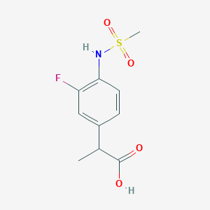 molecular formula C10H12FNO4S B8565732 2-[3-Fluoro-4-(methylsulfonylamino)phenyl]propionic acid 