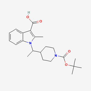 molecular formula C22H30N2O4 B8565734 1H-Indole-3-carboxylic acid, 1-[1-[1-[(1,1-dimethylethoxy)carbonyl]-4-piperidinyl]ethyl]-2-methyl- 