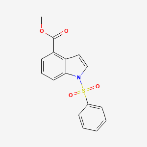 molecular formula C16H13NO4S B8565758 1-(Phenylsulfonyl)-1H-indole-4-carboxylic acid methyl ester 