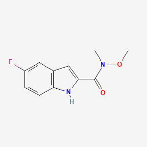 molecular formula C11H11FN2O2 B8565759 5-fluoro-N-methoxy-N-methyl-1H-indole-2-carboxamide 