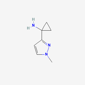 molecular formula C7H11N3 B8565863 1-(1-Methyl-1h-pyrazol-3-yl)cyclopropan-1-amine 