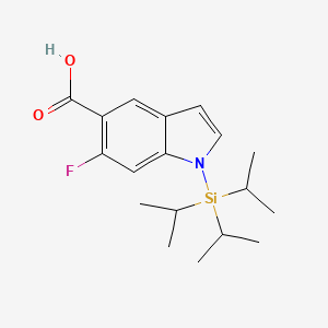 molecular formula C18H26FNO2Si B8565892 6-fluoro-1-(triisopropylsilyl)-1H-indole-5-carboxylic acid 