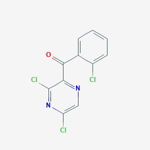 molecular formula C11H5Cl3N2O B8565922 (2-Chlorophenyl)-(3,5-dichloropyrazin-2-yl)methanone CAS No. 864301-17-7