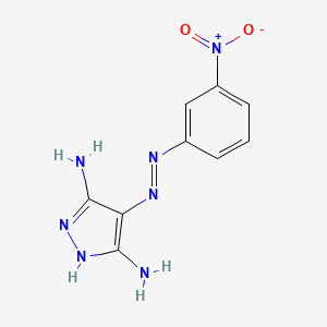 molecular formula C9H9N7O2 B8565936 4-[(3-Nitrophenyl)hydrazono]-4H-pyrazole-3,5-diamine CAS No. 536721-19-4