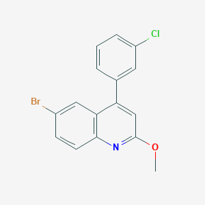 molecular formula C16H11BrClNO B8565967 6-Bromo-4-(3-chlorophenyl)-2-methoxyquinoline 