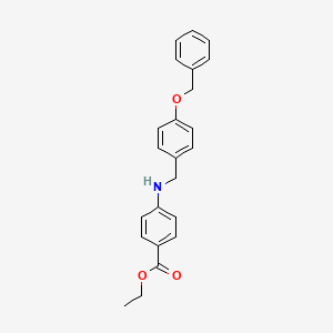 molecular formula C23H23NO3 B8566009 Ethyl 4-({[4-(benzyloxy)phenyl]methyl}amino)benzoate CAS No. 61439-55-2