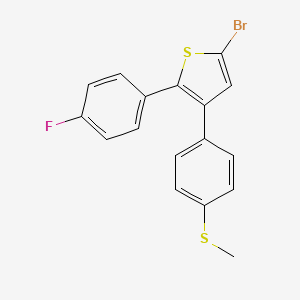 molecular formula C17H12BrFS2 B8566110 5-Bromo-2-(4-fluorophenyl)-3-[4-(methylsulfanyl)phenyl]thiophene CAS No. 88149-89-7