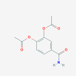 molecular formula C11H11NO5 B8566228 4-Carbamoyl-1,2-phenylene diacetate CAS No. 73547-40-7