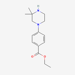 molecular formula C15H22N2O2 B8566230 Ethyl 4-(3,3-dimethylpiperazin-1-yl)benzoate 