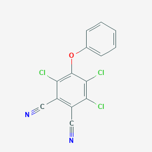 molecular formula C14H5Cl3N2O B8566339 3,4,6-Trichloro-5-phenoxybenzene-1,2-dicarbonitrile CAS No. 56266-79-6