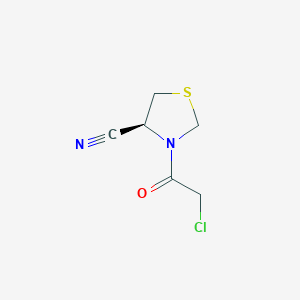 molecular formula C6H7ClN2OS B8566360 (S)-3-(2-Chloroacetyl)thiazolidine-4-carbonitrile 