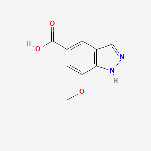 molecular formula C10H10N2O3 B8566380 7-ethoxy-1H-indazole-5-carboxylic acid 