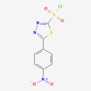 molecular formula C8H4ClN3O4S2 B8566384 5-(4-Nitrophenyl)-1,3,4-thiadiazole-2-sulfonyl chloride CAS No. 835622-68-9