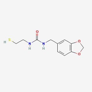 molecular formula C11H14N2O3S B8566411 N-[(2H-1,3-Benzodioxol-5-yl)methyl]-N'-(2-sulfanylethyl)urea CAS No. 105028-98-6