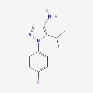 molecular formula C12H14FN3 B8566449 1-(4-Fluorophenyl)-5-isopropyl-pyrazol-4-amine 