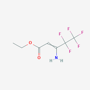 molecular formula C7H8F5NO2 B8566483 Ethyl 3-amino-4,4,5,5,5-pentafluoropent-2-enoate CAS No. 72850-56-7
