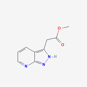 molecular formula C9H9N3O2 B8566508 methyl 2-(1H-pyrazolo[3,4-b]pyridin-3-yl)acetate 