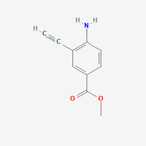 molecular formula C10H9NO2 B8566522 Methyl 4-amino-3-ethynylbenzoate 