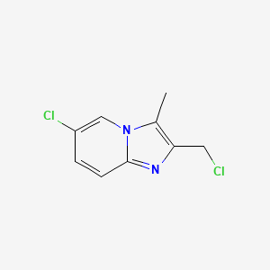 molecular formula C9H8Cl2N2 B8566529 6-Chloro-2-chloromethyl-3-methyl-imidazo[1,2-a]pyridine 