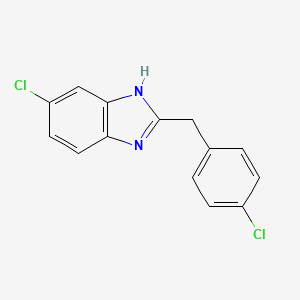 molecular formula C14H10Cl2N2 B8566535 2-(4-Chlorphenylmethyl)-5-chlorobenzimidazole CAS No. 115583-15-8