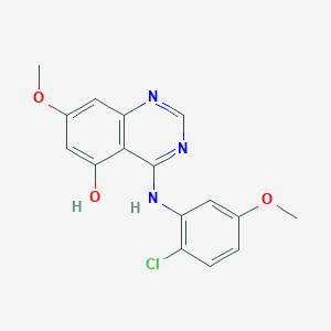 molecular formula C16H14ClN3O3 B8566570 4-(2-Chloro-5-methoxyanilino)-5-hydroxy-7-methoxyquinazoline 