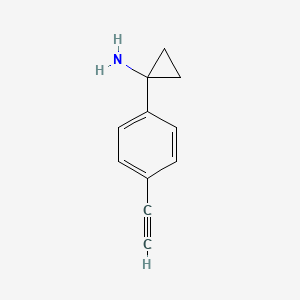 molecular formula C11H11N B8566579 1-(4-Ethynylphenyl)cyclopropan-1-amine 