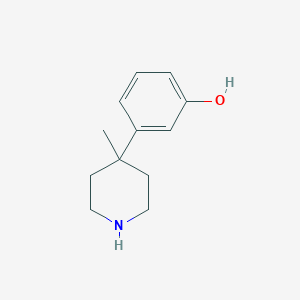 molecular formula C12H17NO B8566584 4-(3-Hydroxyphenyl)-4-methylpiperidine 