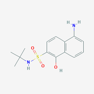 molecular formula C14H18N2O3S B8566587 5-amino-N-tert-butyl-1-hydroxynaphthalene-2-sulfonamide CAS No. 74041-90-0