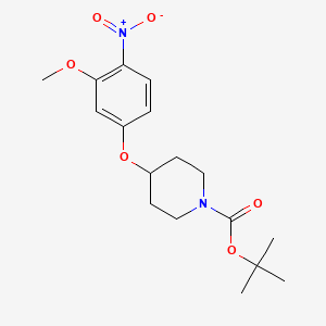 molecular formula C17H24N2O6 B8566592 Tert-butyl 4-(3-methoxy-4-nitrophenoxy)piperidine-1-carboxylate 