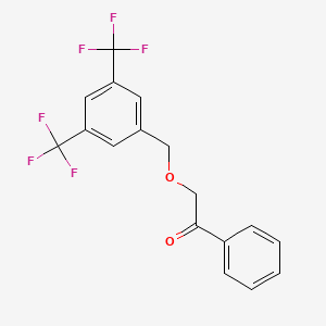 molecular formula C17H12F6O2 B8566608 2-{[3,5-Bis(trifluoromethyl)phenyl]methoxy}-1-phenylethan-1-one CAS No. 345579-46-6
