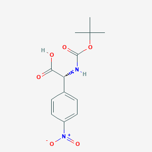 molecular formula C13H16N2O6 B8566654 (2R)-tert-butoxycarbonylamino-(4-nitro-phenyl)-acetic acid 