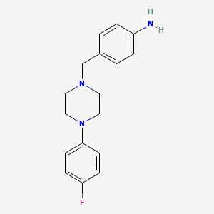 molecular formula C17H20FN3 B8566663 1-(p-Fluorophenyl)-4-[(4-aminophenyl)methyl]piperazine 