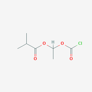 molecular formula C7H11ClO4 B8566733 1-[(Chlorocarbonyl)oxy]ethyl 2-methylpropionate 