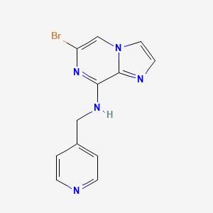 molecular formula C12H10BrN5 B8566766 (6-Bromo-imidazo[1,2-a]pyrazin-8-yl)-pyridin-4-ylmethyl-amine 