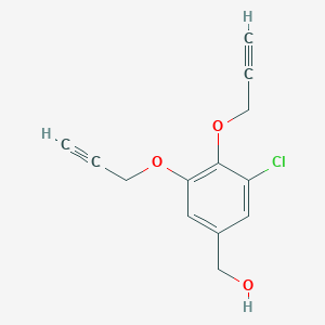 molecular formula C13H11ClO3 B8566780 {3-Chloro-4,5-bis[(prop-2-yn-1-yl)oxy]phenyl}methanol CAS No. 112636-70-1