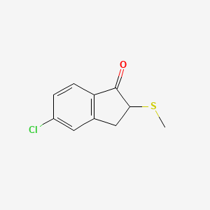 molecular formula C10H9ClOS B8566798 5-Chloro-2-methylsulfanylindan-1-one CAS No. 500770-95-6