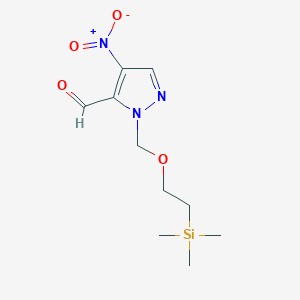 molecular formula C10H17N3O4Si B8566812 4-Nitro-1-((2-(trimethylsilyl)ethoxy)methyl)-1H-pyrazole-5-carbaldehyde 